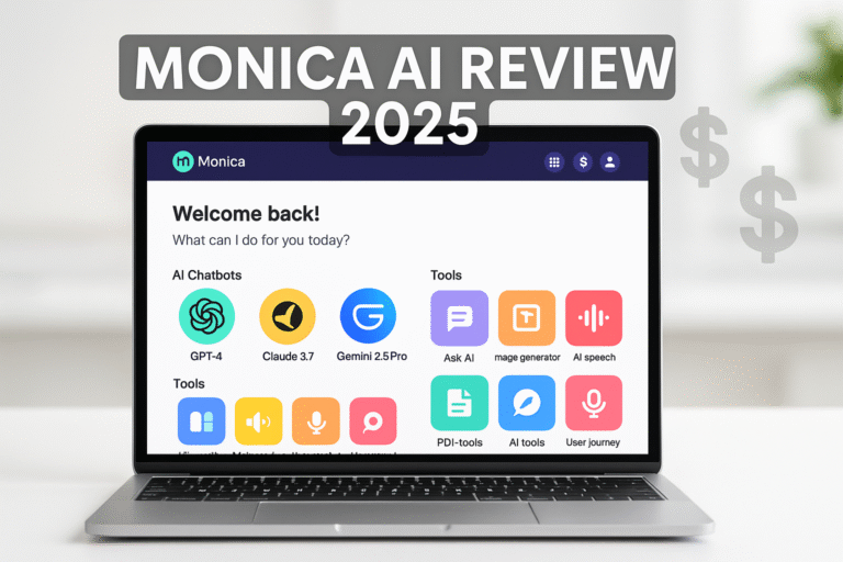 Monica AI Review 2025 - All-in-One AI Assistant Dashboard Screenshot